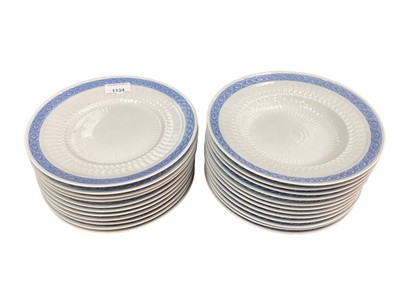 Lot 1134 - A Royal Copenhagen  'Bla Vifte' (Blue Fan) dinner service no. 1212, comprising 11 plates and 12 soup plates/bowls (23 pieces)