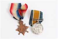 Lot 594 - First World War 1914 - 1915 Star and War...