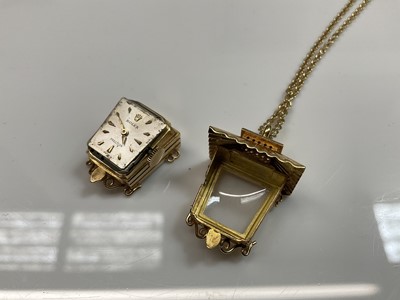 Lot 583 - Rare 1960s Rolex gold novelty pendant watch in the form of a lantern, on chain