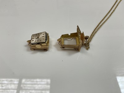 Lot 583 - Rare 1960s Rolex gold novelty pendant watch in the form of a lantern, on chain