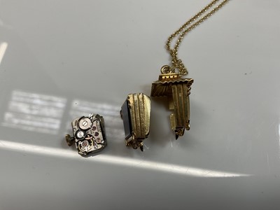 Lot 583 - Rare 1960s Rolex gold novelty pendant watch in the form of a lantern, on chain