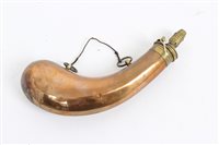 Lot 601 - Unusual 19th century copper and brass powder...