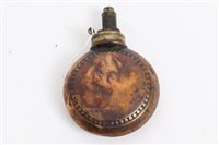 Lot 603 - 19th century copper and brass powder flask of...