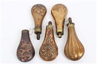 Lot 610 - Group of five 19th century copper and brass...