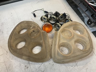 Lot 183 - Pair of TVR Chimera / Cerbera rear light conversion panels together with some light fittings.