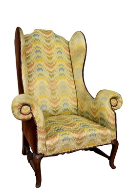 Lot 1418 - Early 18th century style wing armchair