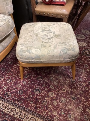 Lot 1264 - Good quality Ercol Renaissance low back two seater settee, together with a matching armchair and a footstool (3)