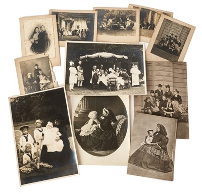 Lot 26 - H.M.Queen Victoria collection of photographs of the Queen with her family including taking tea at Osborne in the garden with Indian servants in attendance, mostly 1880s-1890s, some inscribed and wi...
