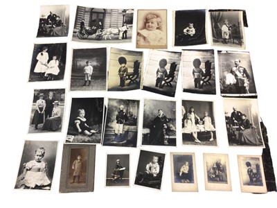 Lot 30 - The family of H.M.Queen Victoria, collection of portrait photographs and groups including Prince Arthur Duke of Connaught as a boy and a man with his wife and children, some inscribed and with Russ...