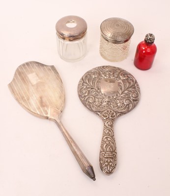 Lot 521 - Selection of miscellaneous silver mounted dressing table items