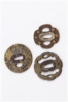 Lot 710 - 18th / 19th century Japanese iron tsuba with...