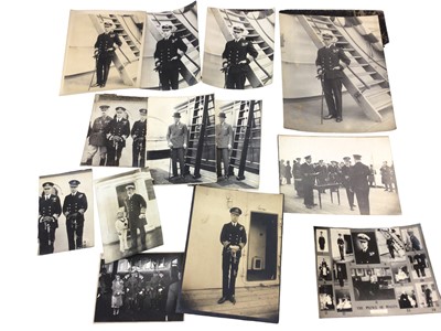 Lot 55 - H.R.H.Edward Prince of Wales (later H.M. King Edward VIII and Duke of Windsor) collection of portrait photograph of the Prince mostly in Naval uniform and groups (13) Provenance: the Russell & Son...