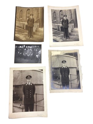 Lot 56 - H.R.H. Prince George Duke of Kent, signed presentation portrait photograph of the Prince in naval uniform, signed in ink' George 1924' 25 x 18.5 cm and four other portraits of the Prince (5) Proven...