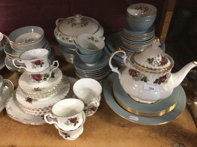 Lot 704 - Royal Doulton Rose Elegans dinner and tea ware, plus Queen Charlotte tea ware