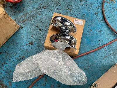 Lot 239 - Pair of new old stock Rover 75 chrome 'bullet' mirror covers, part number CRC100190MMM