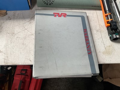 Lot 244 - TVR Warranty information folder, for Griffith, Chimera, Cerbera, Tuscan etc.