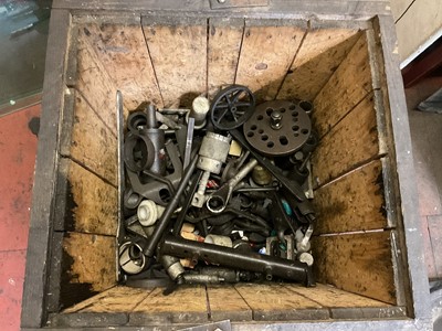 Lot 255 - Large wooden containing a quantity of British Leyland era specialist tools, models unknown.