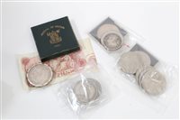 Lot 91 - G.B. mixed coinage - to include silver Crowns -...