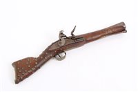 Lot 805 - 19th century Turkish flintlock blunderbuss...