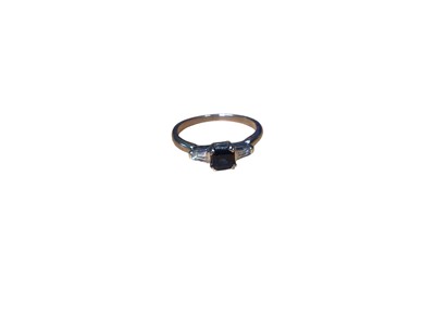 Lot 57 - Art Deco style sapphire and diamond three stone ring