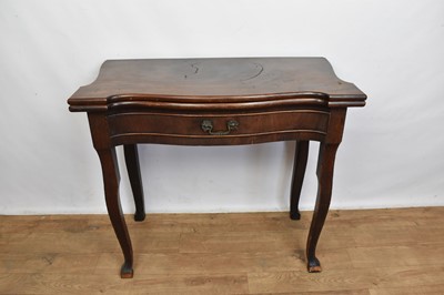 Lot 1431 - 18th century Continental mahogany serpentine tea table