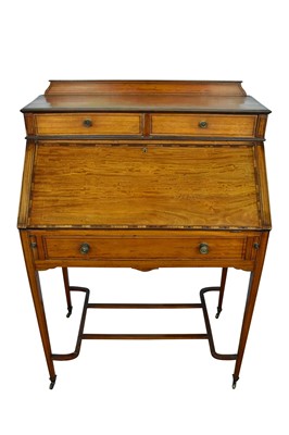 Lot 1121 - Edwardian satinwood and tulipwood crossbanded bonheur du jour