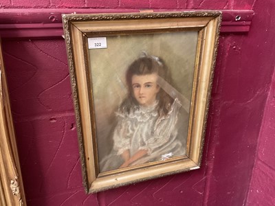 Lot 589 - Victorian pastel portrait of a young girl in a gilt frame.