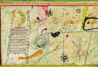 Lot 1410 - *Martin Bradley (b.1931) mixed media on panel, Untitled, signed and dated 1965, 41cm x 58.5cm, unframed