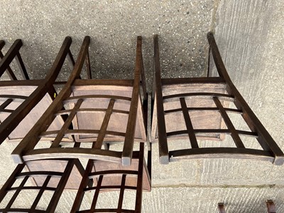 Lot 16 - Set of six oak lattice back country chairs in the manner of Heals