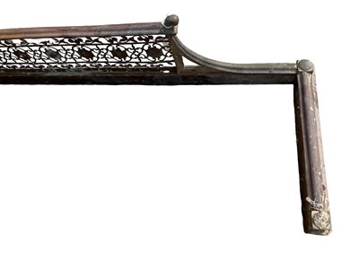 Lot 24 - Victorian pierced brass fender, 144cm