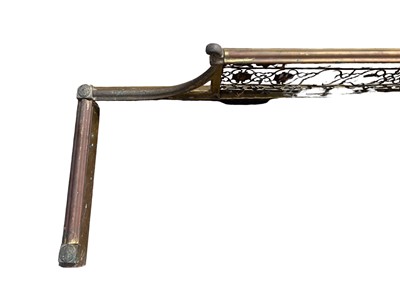 Lot 24 - Victorian pierced brass fender, 144cm