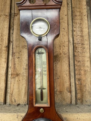 Lot 45 - 19th century mahogany wheel barometer by Parnell, Hermitage Bridge, London 117cm high