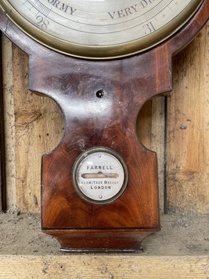 Lot 45 - 19th century mahogany wheel barometer by Parnell, Hermitage Bridge, London 117cm high