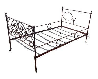Lot 1358 - Unusual 19th century gothic revival painted metal bed frame