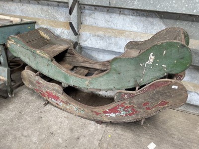 Lot 1290 - Two antique fairgrounds swing boats, each approximately 184cm wide