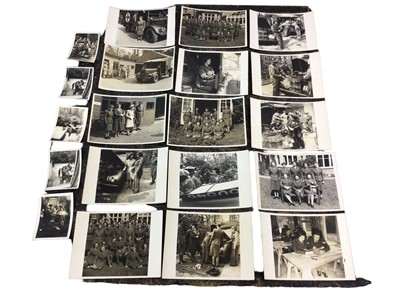 Lot 73 - H.R.H. Princess Elizabeth (later H.M. Queen Elizabeth II), collection of 15 photographs of the future Queen serving in the A.T.S. in 1945 where she learnt to drive and repair vehicles. They also sh...