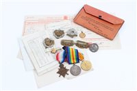 Lot 504 - First World War 1914 - 1915 Star trio -...