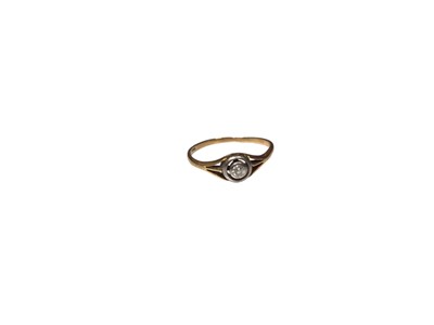 Lot 192 - 18ct gold diamond single stone ring with a brilliant cut diamond, estimated to weigh approximately 0.08cts, in a rub over setting with split shoulders
