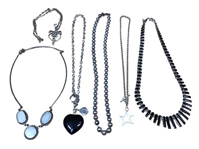 Lot 47 - Group of six silver necklaces