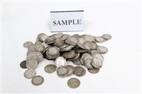 Lot 67 - G.B. Silverer Threepences Victoria to George...