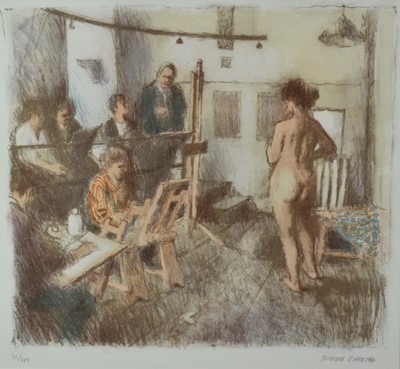 Lot 931 - *Bernard Dunstan (1920-2017) signed limited edition lithograph - The Life Room, 31/200, 32.5cm x 35.5cm, in glazed frame