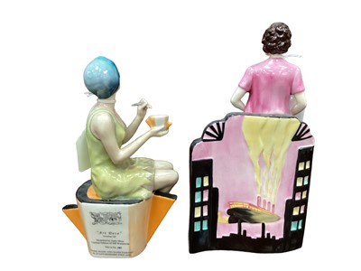 Lot 1056 - Peggy Davies limited edition figure - Art Deco Imitating Life, no.161 of 500, together with another Kevin Francis figure - Tallulah Bankhead, no.121 of 350, both modelled by Andy Moss (2)