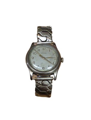 Lot 120 - 1930s Rolex 9ct gold wristwatch on gold plated expandable bracelet