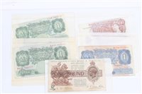 Lot 111 - Banknotes - G.B. - to include Fisher One Pound...