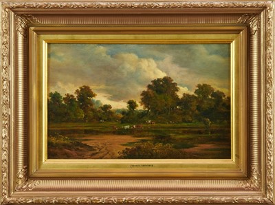 Lot 1191 - John Moore of Ipswich (1820-1902) oil on panel - Autumn Landscape, signed and dated 1884, in gilt frame