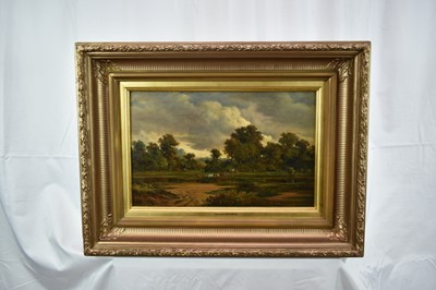 Lot 1191 - John Moore of Ipswich (1820-1902) oil on panel - Autumn Landscape, signed and dated 1884, in gilt frame