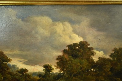 Lot 1191 - John Moore of Ipswich (1820-1902) oil on panel - Autumn Landscape, signed and dated 1884, in gilt frame