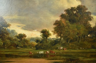 Lot 1191 - John Moore of Ipswich (1820-1902) oil on panel - Autumn Landscape, signed and dated 1884, in gilt frame