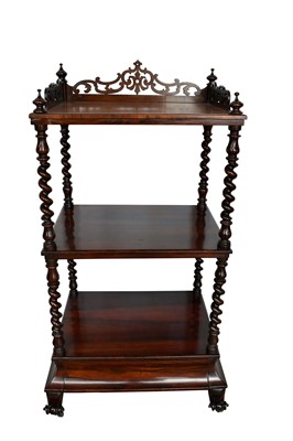 Lot 1536 - Good quality early Victorian rosewood three tier whatnot