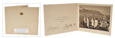 Lot 57 - T.M. King George VI and Queen Elizabeth signed 1948 Christmas card